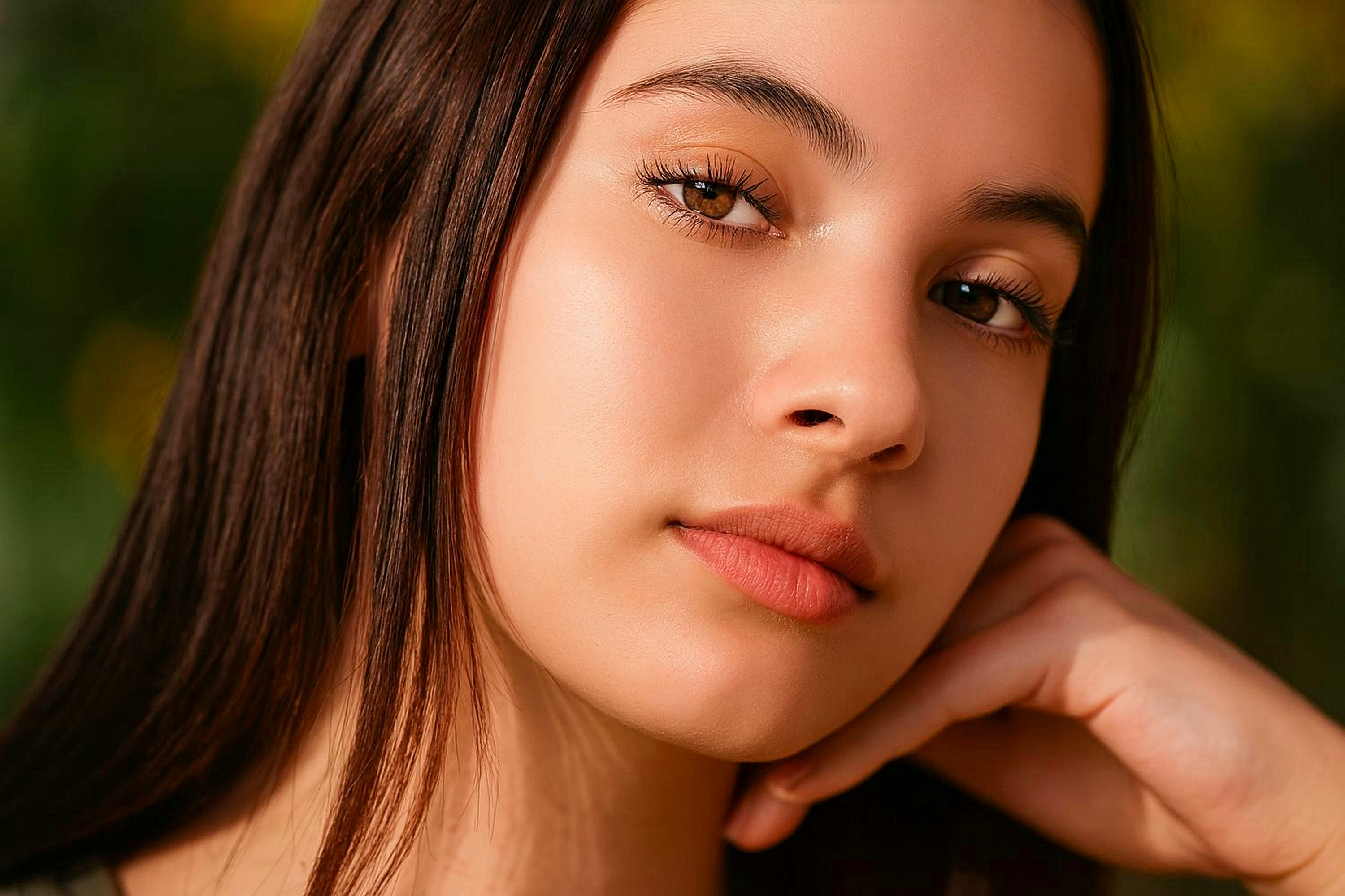 Portrait retouché, peau nette